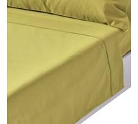 HOMESCAPES Premium 1000 TC Egyptian Cotton Sateen Weave Flat Sheet - Olive Green - King