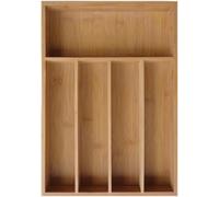 KING HOFF Bamboo Extending Cutlery Drawer Tray | 5 Adjustable Compartments | Strong and Versatile