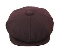King Ice Men's Vintage Tweed Newsboy Cap Brown Wine - Burgundy - Small