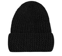 King Ice W6464 - Unisex Wooly Knitted Beanie Ski Hat Warm Winter Turn Up Chunky - Black