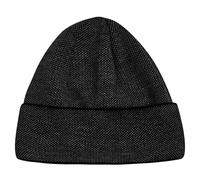 King Ice W6467 - Unisex Wooly Knitted Beanie Ski Hat Warm Winter Turn Up Chunky - Black