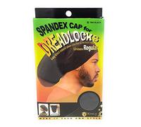 King.J Regular Size Unisex Spandex Cap For Dreadlocks (Black), Black, XL