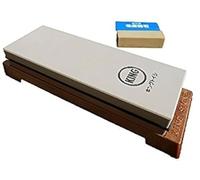 King Japanese Grit 1000/6000 Combination Sharpening Stone and King #8000 Nagura Stone Bundle - Cream White