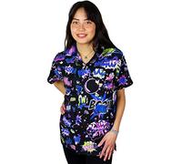 King Kameha Funky Hawaiian Blouse, BoomBang, monopurple, 4XL