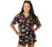 King Kameha Funky Hawaiian Blouse, BoomBang, multiblack, L