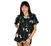 King Kameha Funky Hawaiian Blouse, Christmas Buddys, Black, XXL
