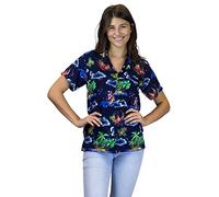 King Kameha Funky Hawaiian Blouse, Christmas Island, multiblue, M