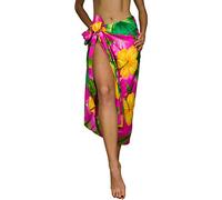 King Kameha Funky Hawaiian Cover-up Pareo Sarong, Big Flower, Lightpink, Big