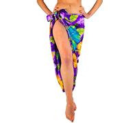 King Kameha Funky Hawaiian Cover-up Pareo Sarong, Big Flower, Purple, Big