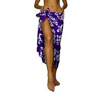 King Kameha Funky Hawaiian Cover-up Pareo Sarong, Hibiscus, Purple, Big