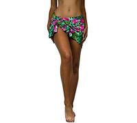 King Kameha Funky Hawaiian Cover-up Pareo Sarong, Leopard Flowers, Green, Small