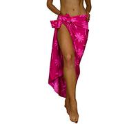 King Kameha Funky Hawaiian Cover-up Pareo Sarong, Palmshadow, Magentapink, Big