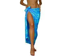 King Kameha Funky Hawaiian Cover-up Pareo Sarong, Palmshadow, Turquoise, Big