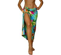 King Kameha Funky Hawaiian Cover-up Pareo Sarong, Pineapple, Turquoise, Big