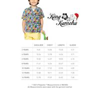 King Kameha Funky Hawaiian Shirt Kids Boys, Christmas X-Mas, Shortsleeve, Christmas Allover, Iceblue, 6