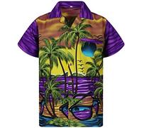 King Kameha Hawaiian Shirt for Men Funky Casual Button Down Very Loud Shortsleeve Unisex Sunglasses