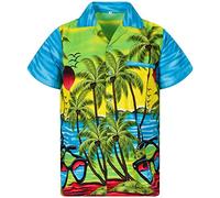 King Kameha Hawaiian Shirt for Men Funky Casual Button Down Very Loud Shortsleeve Unisex Sunglasses