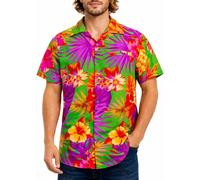King Kameha Men’s Hawaiian Shirt Short Sleeve - Pineapple, Green, XXL
