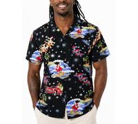 King Kameha Mens Fun Hawaiian Christmas-Print-Shirts Short-Sleeve Casual Button-Down Shirts