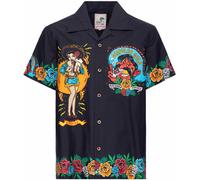 King Kerosin Acapulco Gold Short Sleeve Shirt, black-multicolored, size 4XL for Men