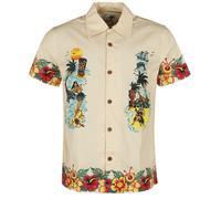 King Kerosin Honolulu Tropical Hawaiian Style Shirt Short-sleeved Shirt natural 4XL