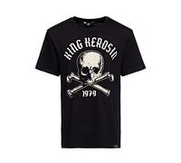 King Kerosin Men's Classic T-Shirt | Regular Fit | Monster Print | Pure Cotton 1979, black, XL