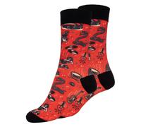 King Kerosin Men's Socks 'Rock'n Roll' In Petrol Or Red