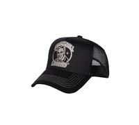 King Kerosin Men's Trucker Cap | Curved Fixed Peak | Embroidery | Rock 'n'roll | 50S | Legend | Artist | Cap | Vintage | Retro | Mesh | Snapback | Elvis Rock'n'roll Legend, black, One Size