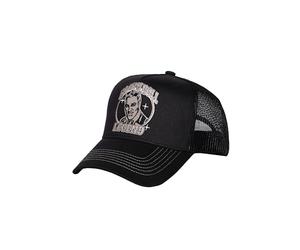 King Kerosin Men's Trucker Cap | Curved Fixed Peak | Embroidery | Rock 'n'roll | 50S | Legend | Artist | Cap | Vintage | Retro | Mesh | Snapback | Elvis Rock'n'roll Legend, black, One Size