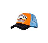 King Kerosin Men's Trucker Cap | Front Patch | Baseball Cap | Biker | Mesh | Casual Fashion | Chopper | Motorcycle | California | Rebel Californian Rebel, orange, One Size