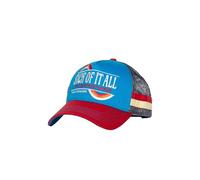 King Kerosin Men's Trucker Cap in 70s Stripe Design - With Statement Embroidery, Mesh Back & Curved Peak - Breathable & Adjustable in Oldschool Look Sick of It All