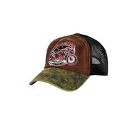 King Kerosin Men's Trucker Cap Vintage Retro Bobber Motorcycle Biker Washed Mesh Snapback Bobber Garage, brown, One Size
