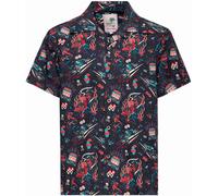 King Kerosin Rockabilly Devil Short Sleeve Shirt, black-multicolored, size 3XL for Men