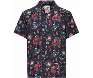 King Kerosin Rockabilly Devil Short Sleeve Shirt, black-multicolored, size 3XL for Men