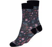 King Kerosin Rockabilly Devil Socks, black-red, size 39 42 for Men