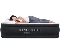 King Koil Full Size Plush Pillow Top Inflatable Air Mattress with Built-in Pump High-Speed Pump for Home, Camping, Guests, Luxury Double High Adjustable Blow Up Bed, Waterproof, 1-Year Warranty