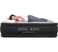 King Koil Luxury Queen Air Mattress with Built-in High Speed Pump, Blow Up Bed Top and Side Flocking, Puncture Resistant, Double High Inflatable Queen Airbed Air Mattress for Camping, Home, Travel