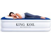 King Koil Luxury Twin Air Mattress with Built-in High Speed Pump for Camping, Home & Guests - Twin Size Double High Airbed Luxury Inflatable Blow Up Mattress Waterproof