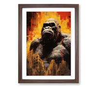 King Kong Contemporary Framed Print | A2 Walnut Framed Wall Art | Ready to Hang | Contemporary Nature Picture | Living Room Bedroom Lounge Office