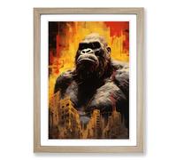 King Kong Contemporary Framed Wall Art Print, Ready to Hang Picture for Living Room Bedroom Home Office, Oak A2 (48 x 66 cm)