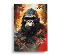 King Kong Dadaism Art Canvas Print | Gallery Wrapped 30mm Frame Wall Art | 30x20 inches | Ready to Hang | Contemporary People Picture | Living Room Bedroom Lounge Office