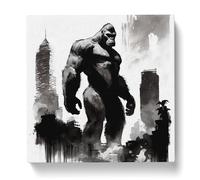 King Kong Ink Wash No.1 Canvas Print | Gallery Wrapped 30mm Frame Wall Art | 20x20 inches | Ready to Hang | Modern People Picture | Living Room Bedroom Lounge Office