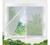 King Kong MESH Magnetic Closure Window Screen Washable, Pet Protection Hook and Loop Tape Screen for Temporary Seasonal Use, Bedroom Classroom, Allows Fresh Air Foldable(White,95x130cm)