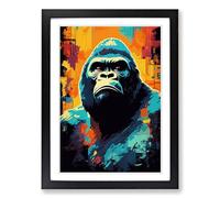King Kong Pop Framed Print | A2 Black Framed Wall Art | Ready to Hang | Modern Nature Picture | Living Room Bedroom Lounge Office