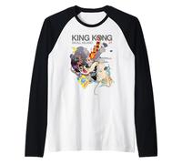 King Kong Skull Island X Mitsume Anime Manga Cyberpunk Kaiju Raglan Baseball Tee