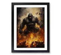 King Kong Symbolism Framed Print | A2 Black Framed Wall Art | Ready to Hang | Modern Nature Picture | Living Room Bedroom Lounge Office