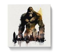 King Kong Watercolour No.1 Canvas Print | Gallery Wrapped 30mm Frame Wall Art | 20x20 inches | Ready to Hang | Modern People Picture | Living Room Bedroom Lounge Office