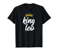 King Leo Crown Zodiac Sign Birthday Design Value Graphic T-Shirt, Men, Black, L