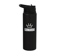 King Leonardo Crown - Custom First Name Birthday #1 Winner Stainless Steel Insulated Water Bottle