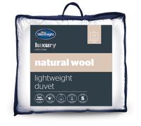 Silentnight Natural Wool Lightweight Duvet, King Bed | Luxury, Temperature Regulating, Naturally Breathable, Spring Summer Quilt, Cotton Cover, Deeply Filled, Soft Comfort